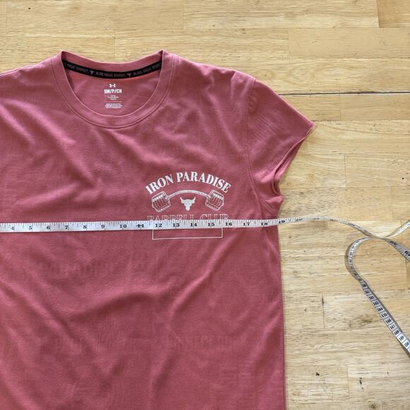 Under Armour Project Rock Shirt Men Small Show Your Gym Iron Paradise Pink Coral - Picture 8 of 11